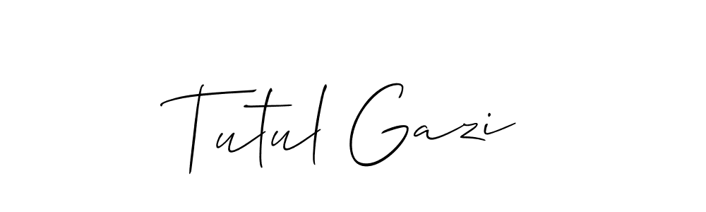 Use a signature maker to create a handwritten signature online. With this signature software, you can design (Allison_Script) your own signature for name Tutul Gazi. Tutul Gazi signature style 2 images and pictures png