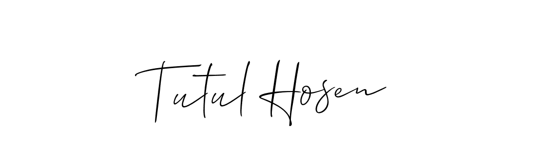 Create a beautiful signature design for name Tutul Hosen. With this signature (Allison_Script) fonts, you can make a handwritten signature for free. Tutul Hosen signature style 2 images and pictures png