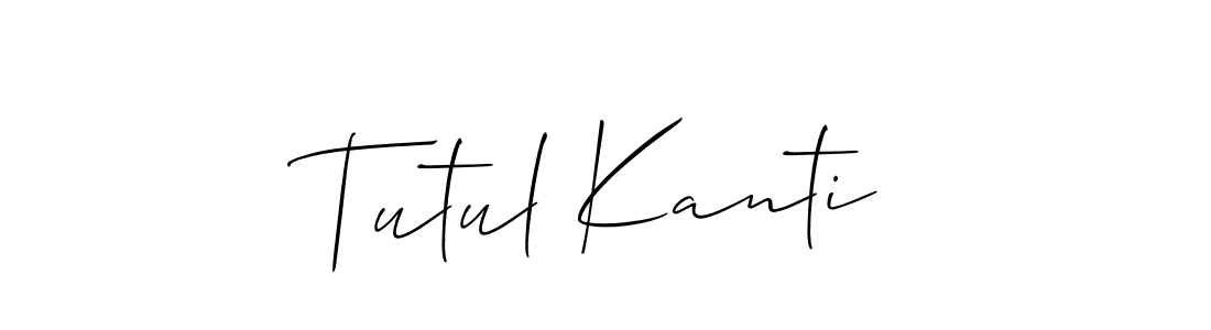 Use a signature maker to create a handwritten signature online. With this signature software, you can design (Allison_Script) your own signature for name Tutul Kanti. Tutul Kanti signature style 2 images and pictures png