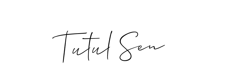 Tutul Sen stylish signature style. Best Handwritten Sign (Allison_Script) for my name. Handwritten Signature Collection Ideas for my name Tutul Sen. Tutul Sen signature style 2 images and pictures png