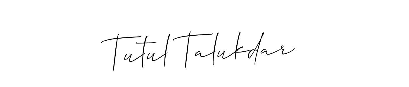 Tutul Talukdar stylish signature style. Best Handwritten Sign (Allison_Script) for my name. Handwritten Signature Collection Ideas for my name Tutul Talukdar. Tutul Talukdar signature style 2 images and pictures png