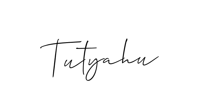 How to make Tutyahu name signature. Use Allison_Script style for creating short signs online. This is the latest handwritten sign. Tutyahu signature style 2 images and pictures png