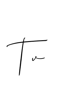 Make a beautiful signature design for name Tv. With this signature (Allison_Script) style, you can create a handwritten signature for free. Tv signature style 2 images and pictures png