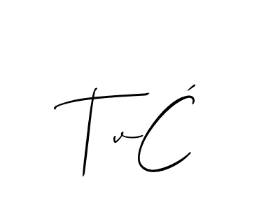 The best way (Allison_Script) to make a short signature is to pick only two or three words in your name. The name TvĆ include a total of six letters. For converting this name. TvĆ signature style 2 images and pictures png