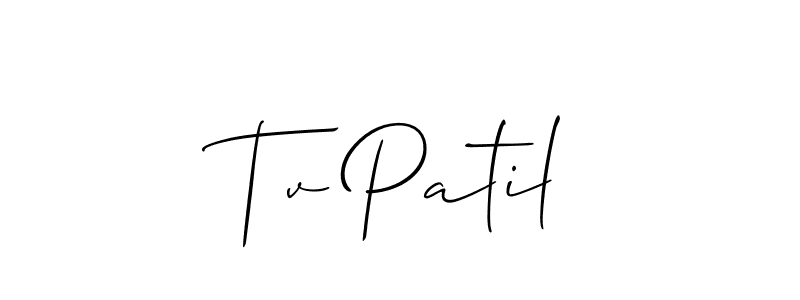 Tv Patil stylish signature style. Best Handwritten Sign (Allison_Script) for my name. Handwritten Signature Collection Ideas for my name Tv Patil. Tv Patil signature style 2 images and pictures png
