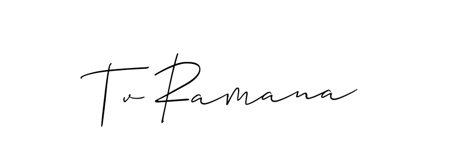 if you are searching for the best signature style for your name Tv Ramana. so please give up your signature search. here we have designed multiple signature styles  using Allison_Script. Tv Ramana signature style 2 images and pictures png