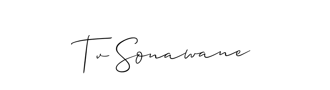 Similarly Allison_Script is the best handwritten signature design. Signature creator online .You can use it as an online autograph creator for name Tv Sonawane. Tv Sonawane signature style 2 images and pictures png