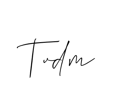 Also we have Tvdm name is the best signature style. Create professional handwritten signature collection using Allison_Script autograph style. Tvdm signature style 2 images and pictures png