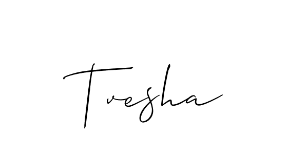 Create a beautiful signature design for name Tvesha. With this signature (Allison_Script) fonts, you can make a handwritten signature for free. Tvesha signature style 2 images and pictures png