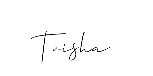 How to make Tvisha signature? Allison_Script is a professional autograph style. Create handwritten signature for Tvisha name. Tvisha signature style 2 images and pictures png