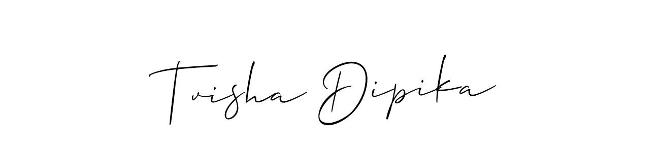 Use a signature maker to create a handwritten signature online. With this signature software, you can design (Allison_Script) your own signature for name Tvisha Dipika. Tvisha Dipika signature style 2 images and pictures png