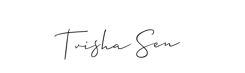 Tvisha Sen stylish signature style. Best Handwritten Sign (Allison_Script) for my name. Handwritten Signature Collection Ideas for my name Tvisha Sen. Tvisha Sen signature style 2 images and pictures png