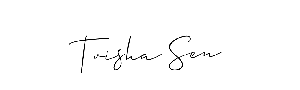 Tvisha Sen stylish signature style. Best Handwritten Sign (Allison_Script) for my name. Handwritten Signature Collection Ideas for my name Tvisha Sen. Tvisha Sen signature style 2 images and pictures png