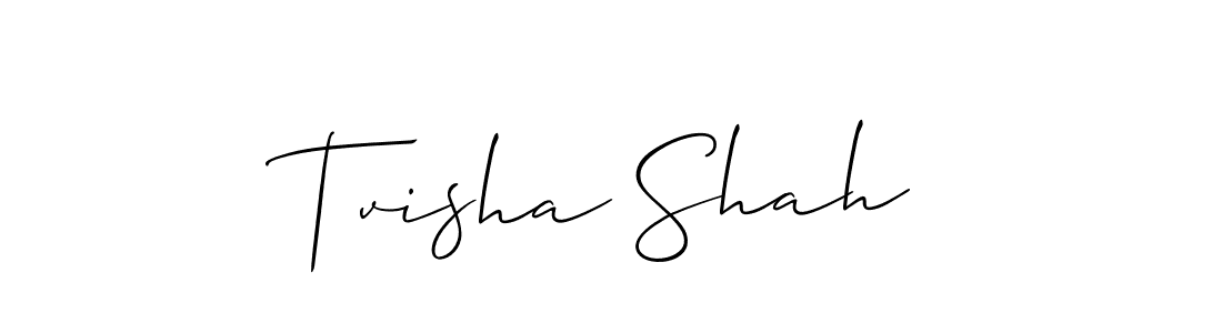Create a beautiful signature design for name Tvisha Shah. With this signature (Allison_Script) fonts, you can make a handwritten signature for free. Tvisha Shah signature style 2 images and pictures png