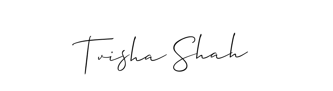Design your own signature with our free online signature maker. With this signature software, you can create a handwritten (Allison_Script) signature for name Tvisha Shah. Tvisha Shah signature style 2 images and pictures png