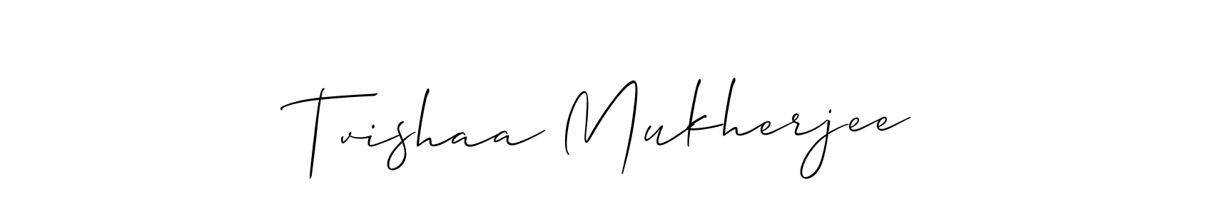 How to make Tvishaa Mukherjee signature? Allison_Script is a professional autograph style. Create handwritten signature for Tvishaa Mukherjee name. Tvishaa Mukherjee signature style 2 images and pictures png