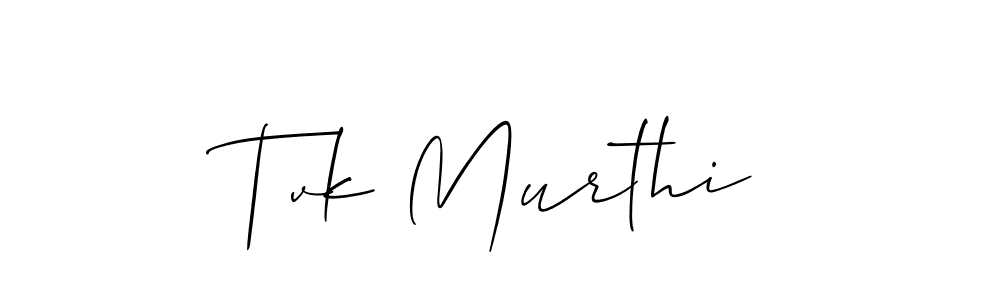 Create a beautiful signature design for name Tvk Murthi. With this signature (Allison_Script) fonts, you can make a handwritten signature for free. Tvk Murthi signature style 2 images and pictures png