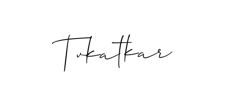 How to Draw Tvkatkar signature style? Allison_Script is a latest design signature styles for name Tvkatkar. Tvkatkar signature style 2 images and pictures png