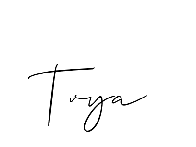 Design your own signature with our free online signature maker. With this signature software, you can create a handwritten (Allison_Script) signature for name Tvya. Tvya signature style 2 images and pictures png