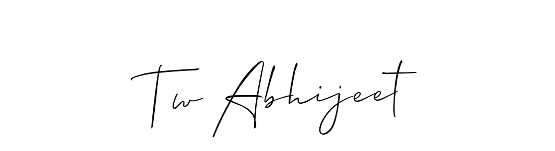 Design your own signature with our free online signature maker. With this signature software, you can create a handwritten (Allison_Script) signature for name Tw Abhijeet. Tw Abhijeet signature style 2 images and pictures png