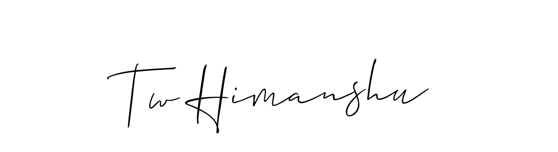 How to make Tw Himanshu name signature. Use Allison_Script style for creating short signs online. This is the latest handwritten sign. Tw Himanshu signature style 2 images and pictures png