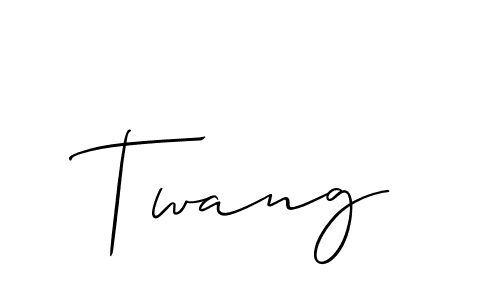 Design your own signature with our free online signature maker. With this signature software, you can create a handwritten (Allison_Script) signature for name Twang. Twang signature style 2 images and pictures png