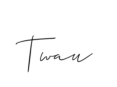 Twau stylish signature style. Best Handwritten Sign (Allison_Script) for my name. Handwritten Signature Collection Ideas for my name Twau. Twau signature style 2 images and pictures png