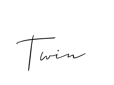 You should practise on your own different ways (Allison_Script) to write your name (Twin) in signature. don't let someone else do it for you. Twin signature style 2 images and pictures png