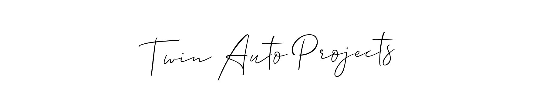 Create a beautiful signature design for name Twin Auto Projects. With this signature (Allison_Script) fonts, you can make a handwritten signature for free. Twin Auto Projects signature style 2 images and pictures png