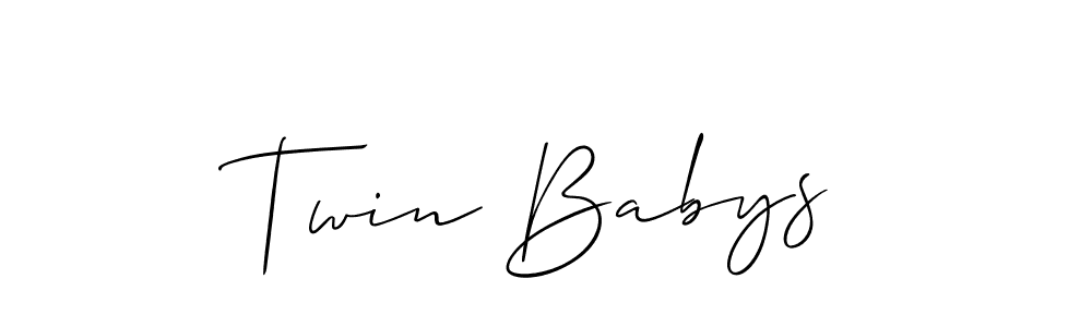 Design your own signature with our free online signature maker. With this signature software, you can create a handwritten (Allison_Script) signature for name Twin Babys. Twin Babys signature style 2 images and pictures png