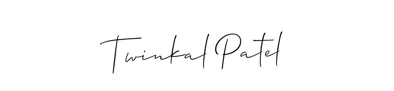 Similarly Allison_Script is the best handwritten signature design. Signature creator online .You can use it as an online autograph creator for name Twinkal Patel. Twinkal Patel signature style 2 images and pictures png