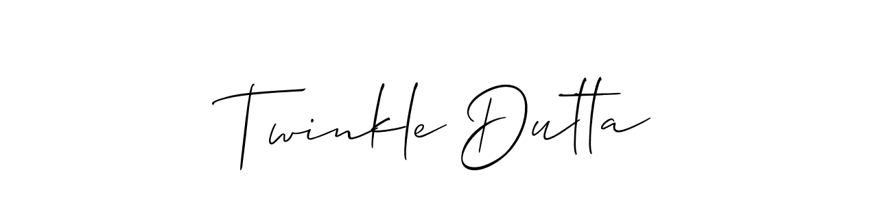 The best way (Allison_Script) to make a short signature is to pick only two or three words in your name. The name Twinkle Dutta include a total of six letters. For converting this name. Twinkle Dutta signature style 2 images and pictures png