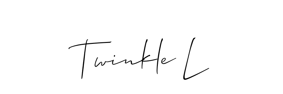 You should practise on your own different ways (Allison_Script) to write your name (Twinkle L) in signature. don't let someone else do it for you. Twinkle L signature style 2 images and pictures png