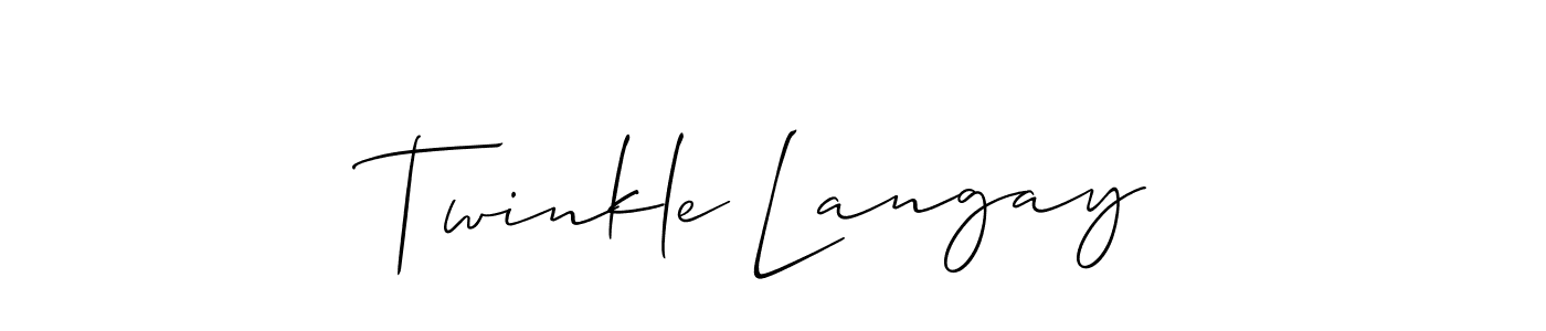 How to make Twinkle Langay name signature. Use Allison_Script style for creating short signs online. This is the latest handwritten sign. Twinkle Langay signature style 2 images and pictures png