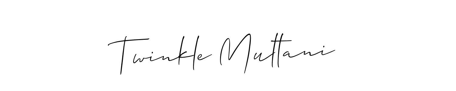 How to make Twinkle Multani name signature. Use Allison_Script style for creating short signs online. This is the latest handwritten sign. Twinkle Multani signature style 2 images and pictures png