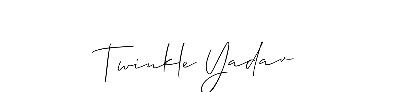 Allison_Script is a professional signature style that is perfect for those who want to add a touch of class to their signature. It is also a great choice for those who want to make their signature more unique. Get Twinkle Yadav name to fancy signature for free. Twinkle Yadav signature style 2 images and pictures png