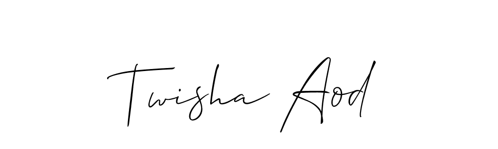 Use a signature maker to create a handwritten signature online. With this signature software, you can design (Allison_Script) your own signature for name Twisha Aod. Twisha Aod signature style 2 images and pictures png