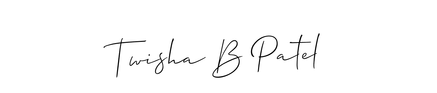 How to Draw Twisha B Patel signature style? Allison_Script is a latest design signature styles for name Twisha B Patel. Twisha B Patel signature style 2 images and pictures png