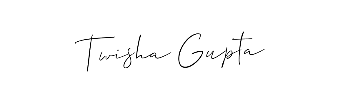 Allison_Script is a professional signature style that is perfect for those who want to add a touch of class to their signature. It is also a great choice for those who want to make their signature more unique. Get Twisha Gupta name to fancy signature for free. Twisha Gupta signature style 2 images and pictures png