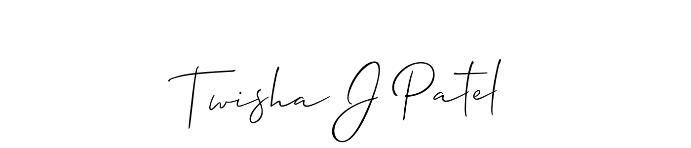 Use a signature maker to create a handwritten signature online. With this signature software, you can design (Allison_Script) your own signature for name Twisha J Patel. Twisha J Patel signature style 2 images and pictures png