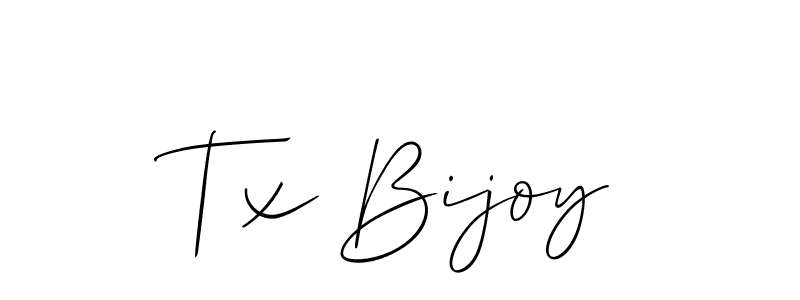 Similarly Allison_Script is the best handwritten signature design. Signature creator online .You can use it as an online autograph creator for name Tx Bijoy. Tx Bijoy signature style 2 images and pictures png