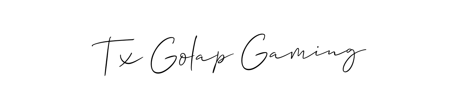 How to make Tx Golap Gaming name signature. Use Allison_Script style for creating short signs online. This is the latest handwritten sign. Tx Golap Gaming signature style 2 images and pictures png
