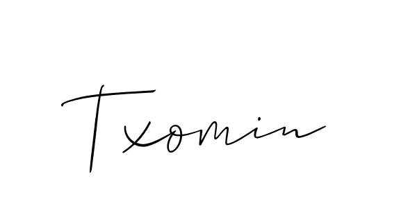 Use a signature maker to create a handwritten signature online. With this signature software, you can design (Allison_Script) your own signature for name Txomin. Txomin signature style 2 images and pictures png