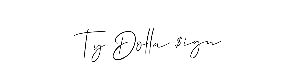 Similarly Allison_Script is the best handwritten signature design. Signature creator online .You can use it as an online autograph creator for name Ty Dolla $ign. Ty Dolla $ign signature style 2 images and pictures png