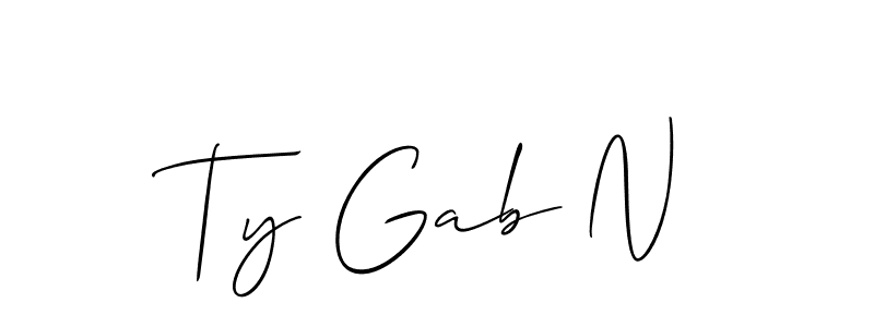 Use a signature maker to create a handwritten signature online. With this signature software, you can design (Allison_Script) your own signature for name Ty Gab N. Ty Gab N signature style 2 images and pictures png