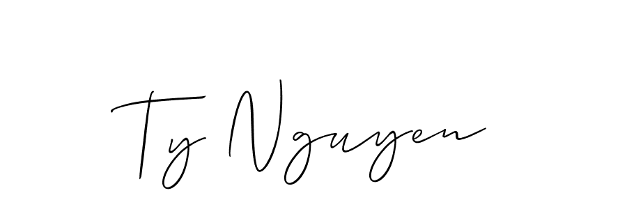 How to make Ty Nguyen signature? Allison_Script is a professional autograph style. Create handwritten signature for Ty Nguyen name. Ty Nguyen signature style 2 images and pictures png