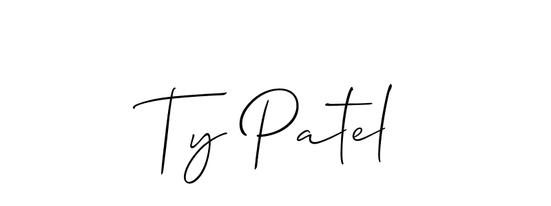 Make a beautiful signature design for name Ty Patel. With this signature (Allison_Script) style, you can create a handwritten signature for free. Ty Patel signature style 2 images and pictures png