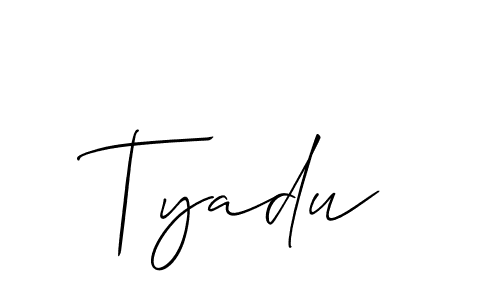 Also we have Tyadu name is the best signature style. Create professional handwritten signature collection using Allison_Script autograph style. Tyadu signature style 2 images and pictures png