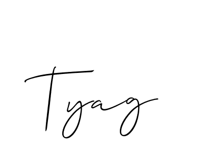 Make a beautiful signature design for name Tyag. With this signature (Allison_Script) style, you can create a handwritten signature for free. Tyag signature style 2 images and pictures png