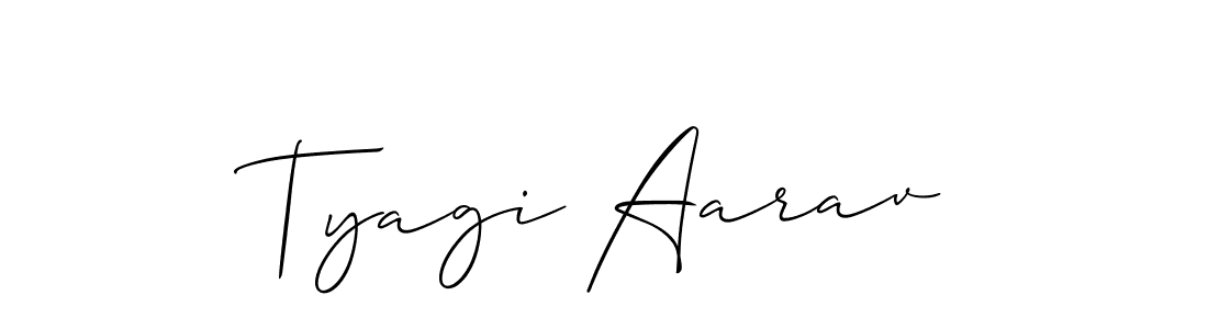 Allison_Script is a professional signature style that is perfect for those who want to add a touch of class to their signature. It is also a great choice for those who want to make their signature more unique. Get Tyagi Aarav name to fancy signature for free. Tyagi Aarav signature style 2 images and pictures png